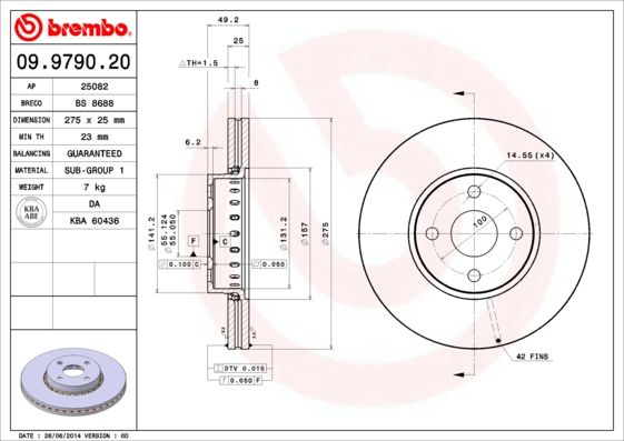 BREMBO 09.9790.20 Brake Disc