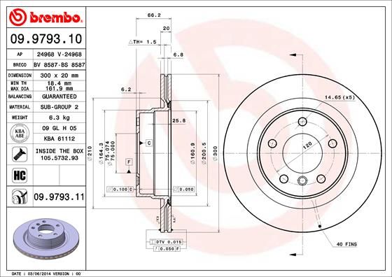 BREMBO 09.9793.10 Brake Disc