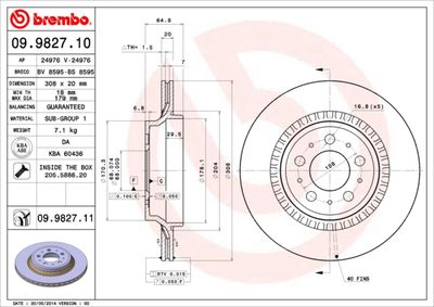 Brake Disc BREMBO 09.9827.11