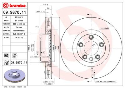 Brake Disc BREMBO 09.9870.11