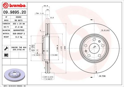 Brake Disc BREMBO 09.9895.20