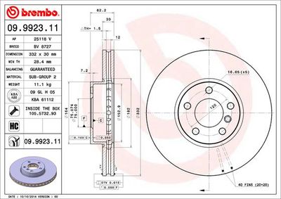 Brake Disc BREMBO 09.9923.11