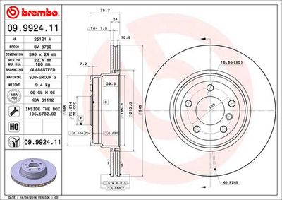 Brake Disc BREMBO 09.9924.11