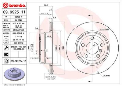 Brake Disc BREMBO 09.9925.11