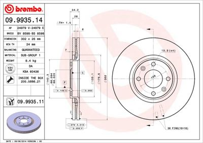 Brake Disc BREMBO 09.9935.14