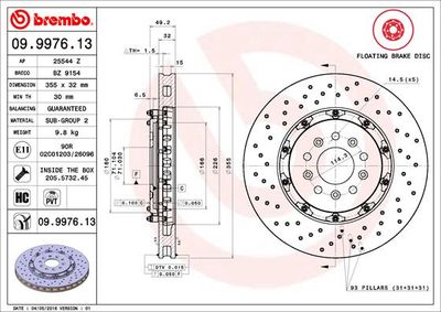 Brake Disc BREMBO 09.9976.13
