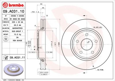 Brake Disc BREMBO 09.A031.10
