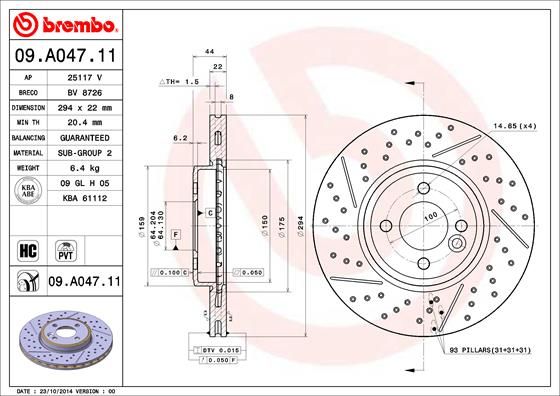 BREMBO 09.A047.11 Brake Disc