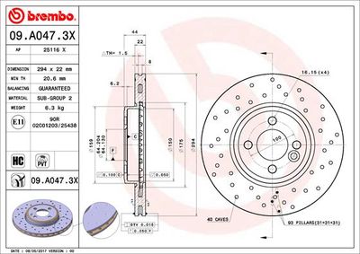 Brake Disc BREMBO 09.A047.3X