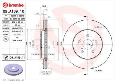 Brake Disc BREMBO 09.A109.11