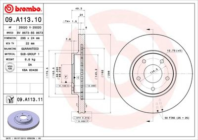 Brake Disc BREMBO 09.A113.10