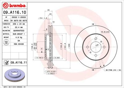 Brake Disc BREMBO 09.A116.10