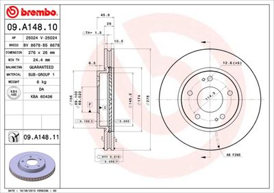 Brake Disc BREMBO 09.A148.10