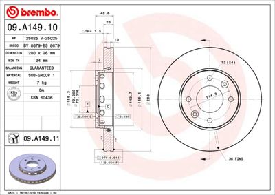 Brake Disc BREMBO 09.A149.10