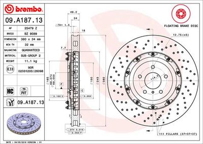 Brake Disc BREMBO 09.A187.13