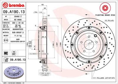 Brake Disc BREMBO 09.A190.13