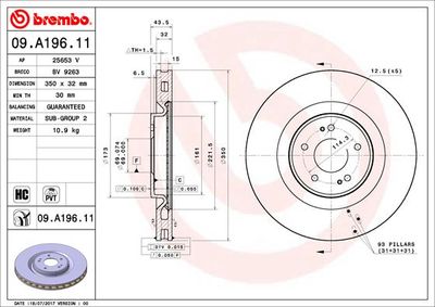 Brake Disc BREMBO 09.A196.11