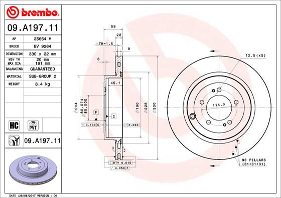 BREMBO 09.A197.11 Brake Disc