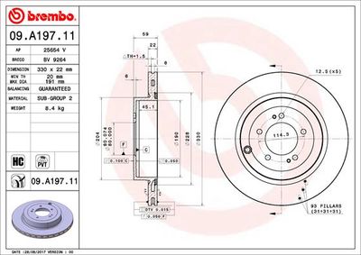 Brake Disc BREMBO 09.A197.11