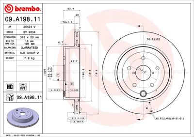 Brake Disc BREMBO 09.A198.11