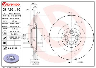 Brake Disc BREMBO 09.A201.11
