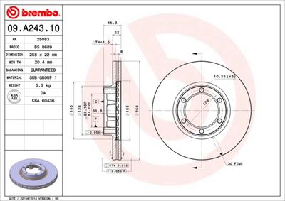 Brake Disc BREMBO 09.A243.10
