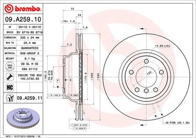 Brake Disc BREMBO 09.A259.11