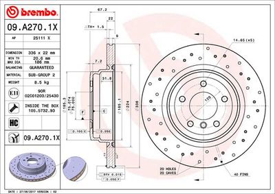 Brake Disc BREMBO 09.A270.1X