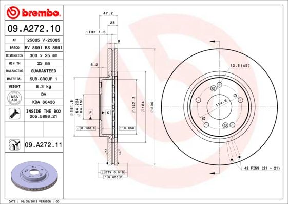 BREMBO 09.A272.11 Brake Disc