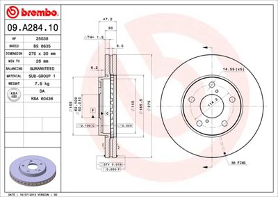 Brake Disc BREMBO 09.A284.10