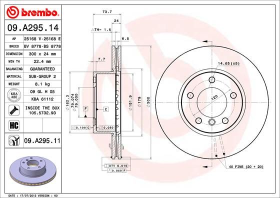 BREMBO 09.A295.11 Brake Disc