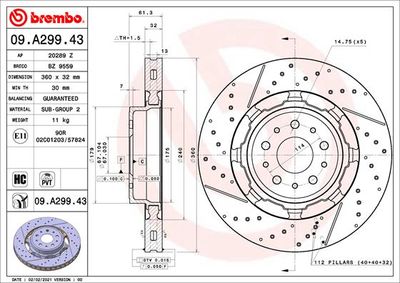 Brake Disc BREMBO 09.A299.43