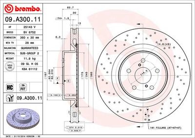 Brake Disc BREMBO 09.A300.11