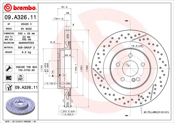 BREMBO 09.A326.11 Brake Disc