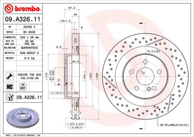 Brake Disc BREMBO 09.A326.11