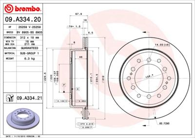 Brake Disc BREMBO 09.A334.21