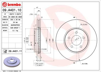 Brake Disc BREMBO 09.A401.10