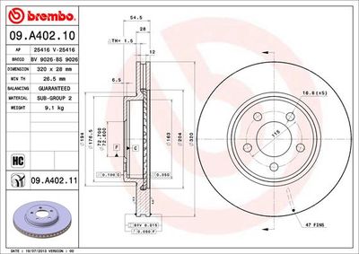 Brake Disc BREMBO 09.A402.10