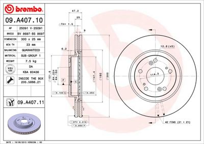 Brake Disc BREMBO 09.A407.11
