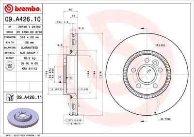 Brake Disc BREMBO 09.A426.11