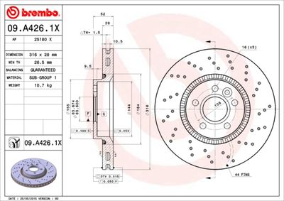 Brake Disc BREMBO 09.A426.1X