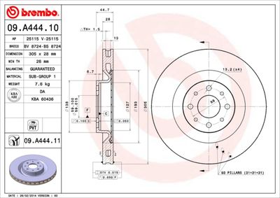 Brake Disc BREMBO 09.A444.10