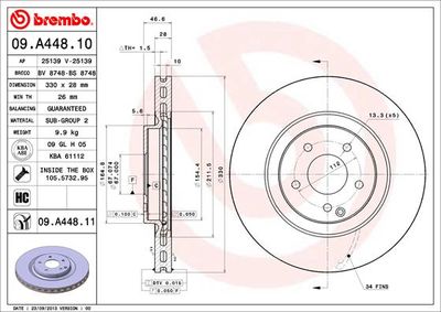 Brake Disc BREMBO 09.A448.11