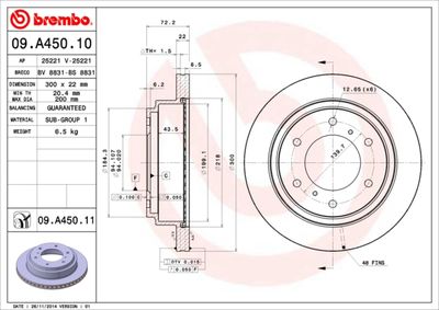 Brake Disc BREMBO 09.A450.10