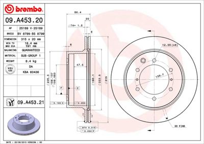 Brake Disc BREMBO 09.A453.20
