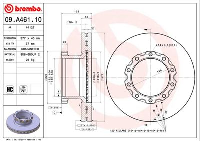 Brake Disc BREMBO 09.A461.10