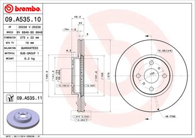Brake Disc BREMBO 09.A535.11