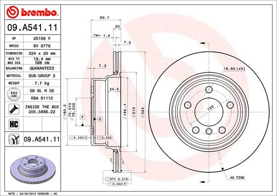 BREMBO 09.A541.11 Brake Disc