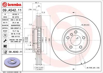 Brake Disc BREMBO 09.A542.11