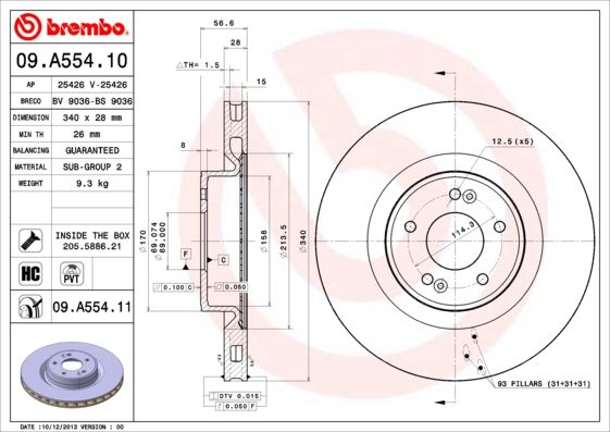 BREMBO 09.A554.11 Brake Disc